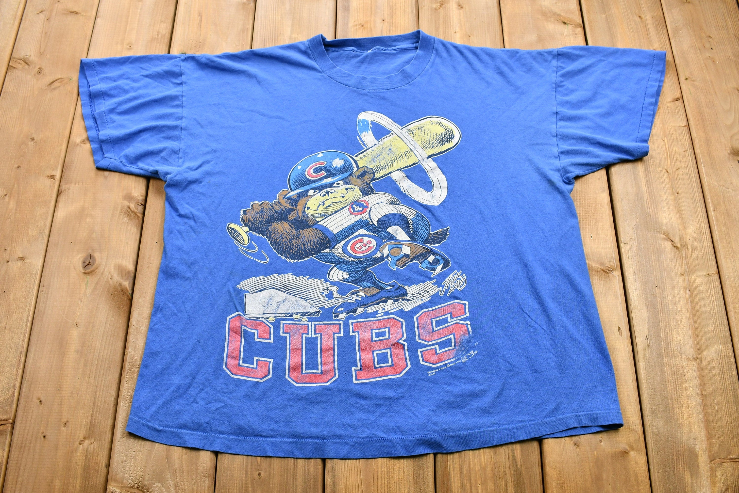 Vintage 1994 Chicago Cubs All Over Print T-shirt Size L Over 