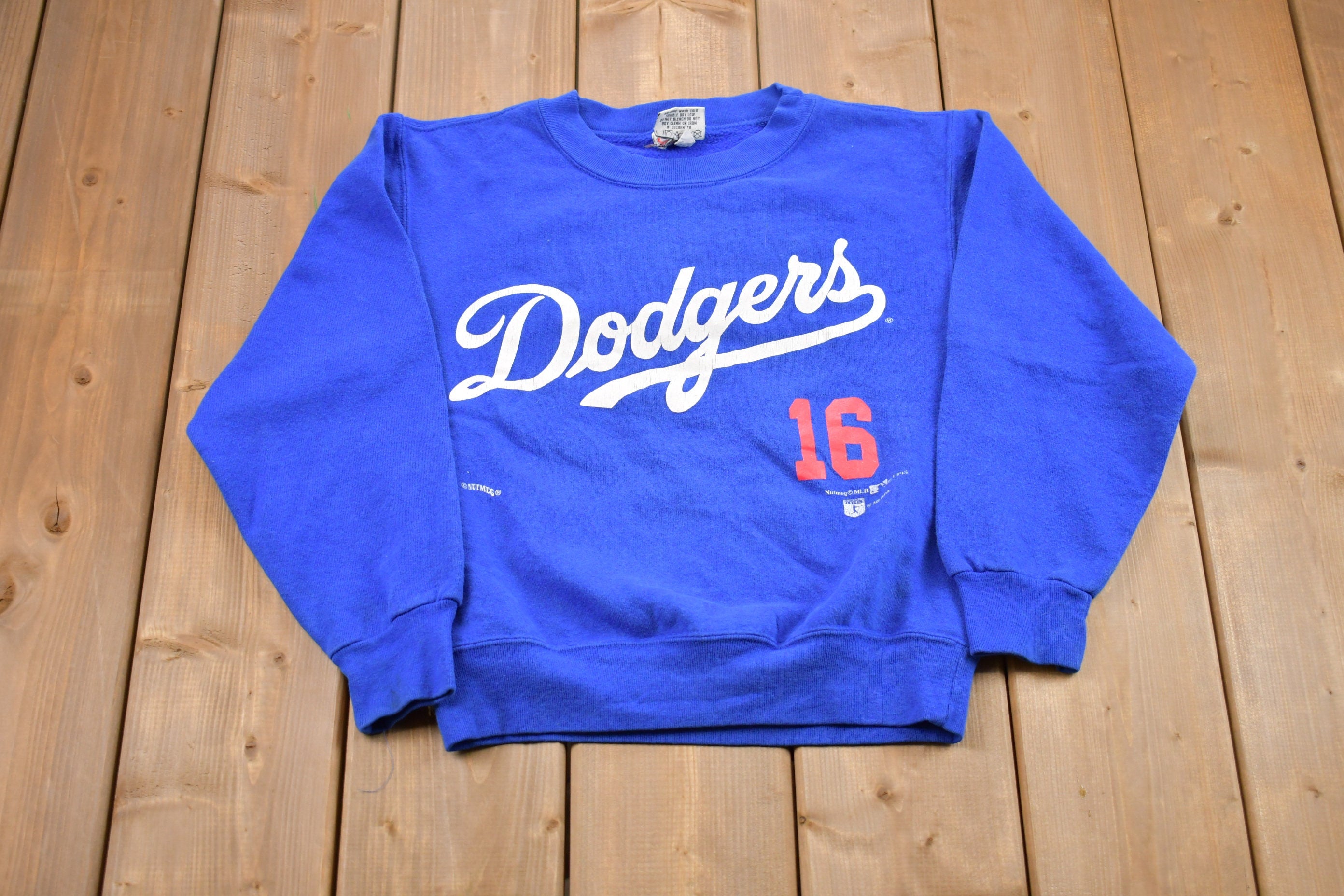 Vintage 90s Nutmeg LA Dodgers Nomo 16 Pullover Sweatshirt 