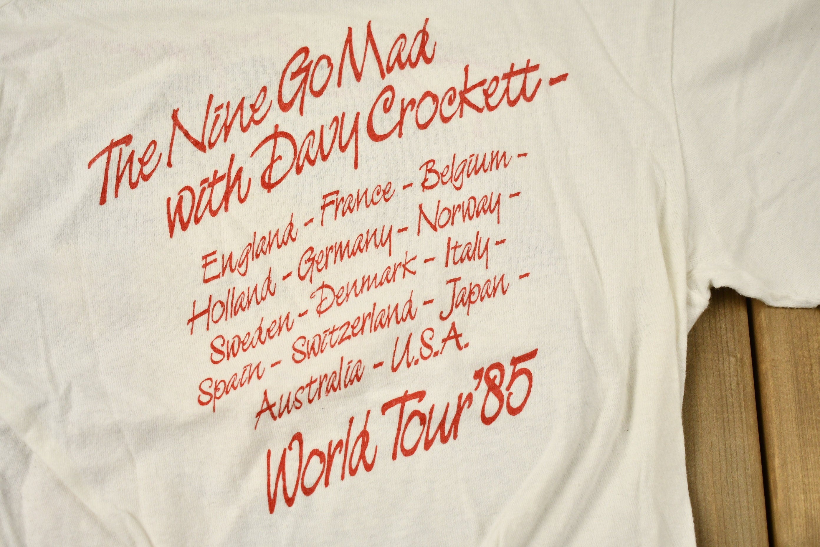 Vintage 1985 Paul Young The Nine Go Mad With Danny Crocket World Tour Band T-shirt