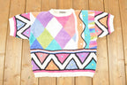 Vintage 1990s Melbourne Elements Knit Abstract Pattern Crewneck Sweater Womens M