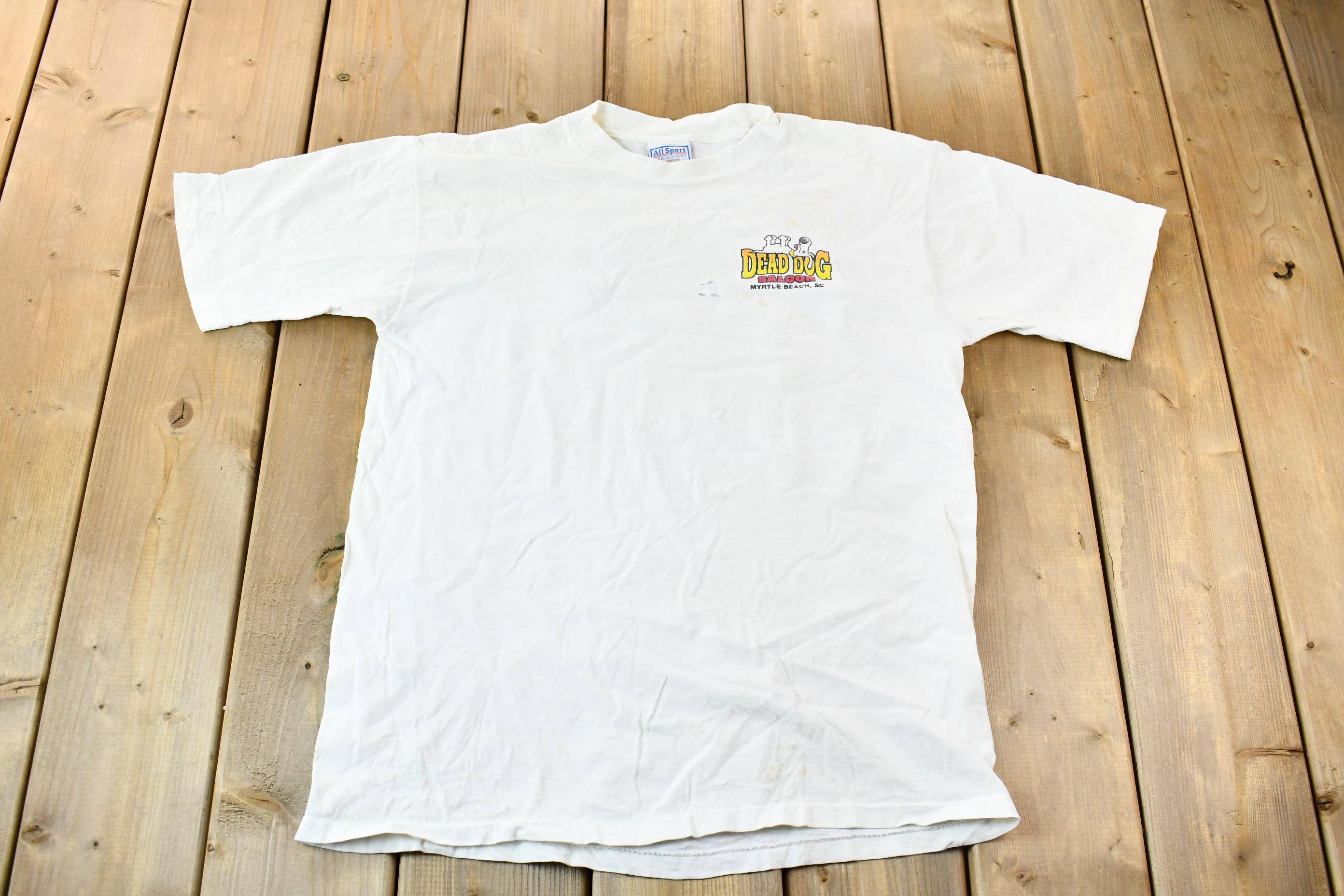 Vintage 1990s Dead Dog Saloon Myrtle Beach South Carolina Souvenir Single Stitch Graphic Travel T-Shirt