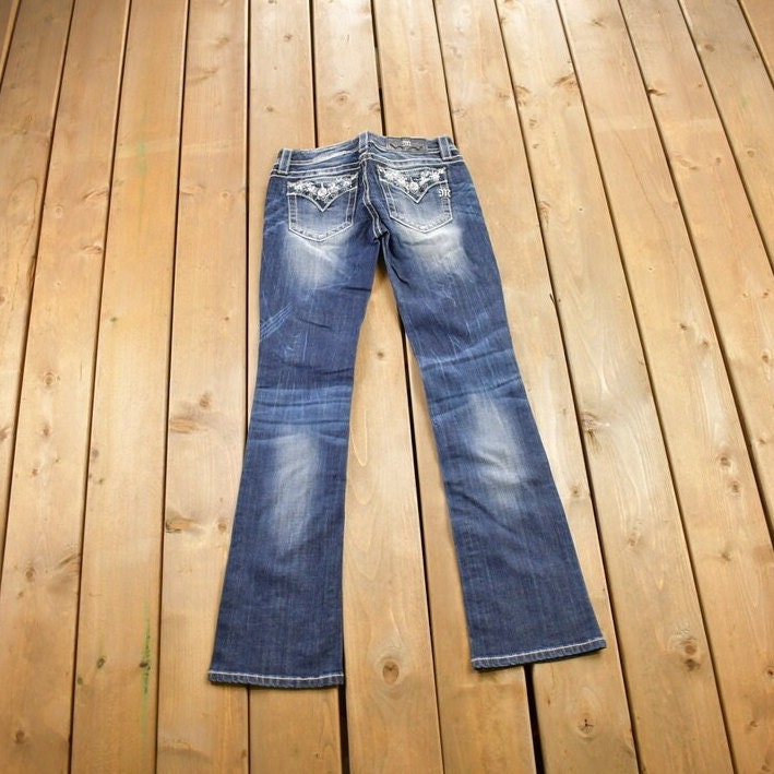 Vintage Y2K Miss Me Bedazzled Low Rise Jeans Size 26x31