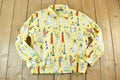 Vintage 1990s Yellow Lighthouse AOP Zip Up Shirt