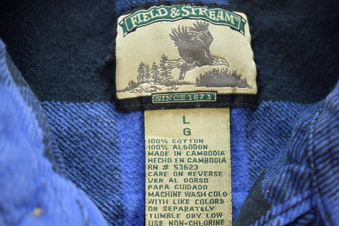 Vintage 1990s Field & Stream Plaid Button Up Flannel Shirt