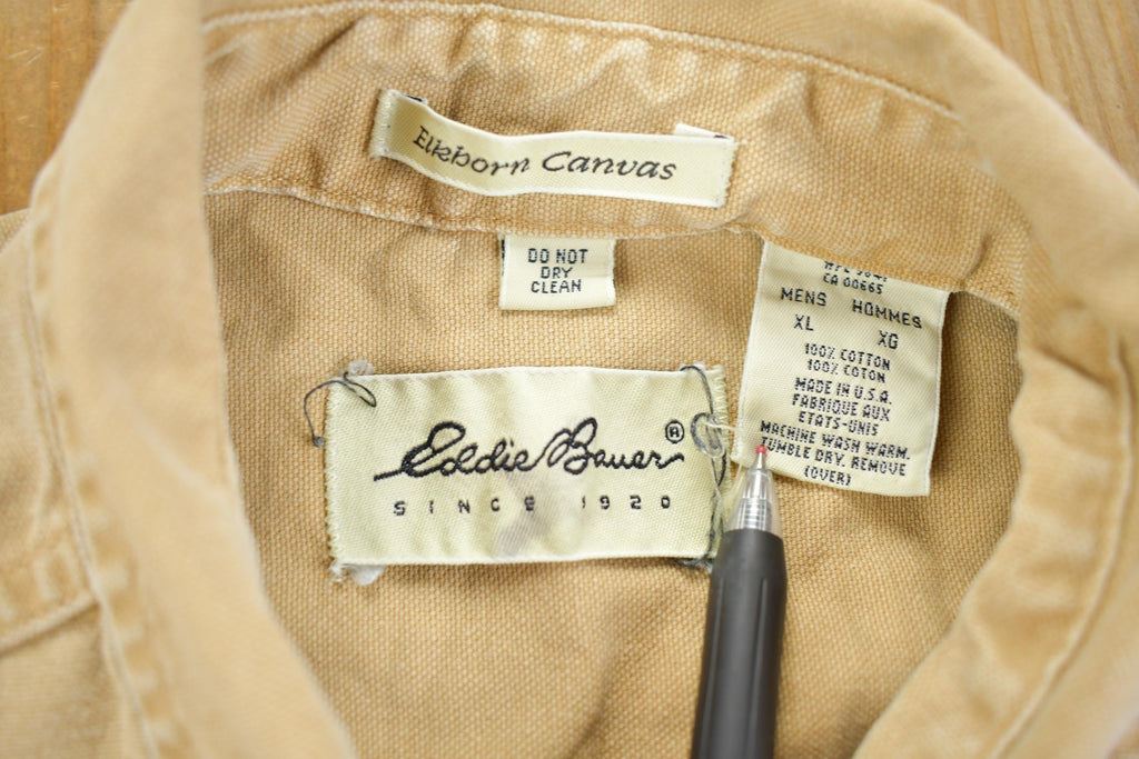Vintage 1990s Eddie Bauer Work Wear T Shirt Made In USA  Elkborn Canvas