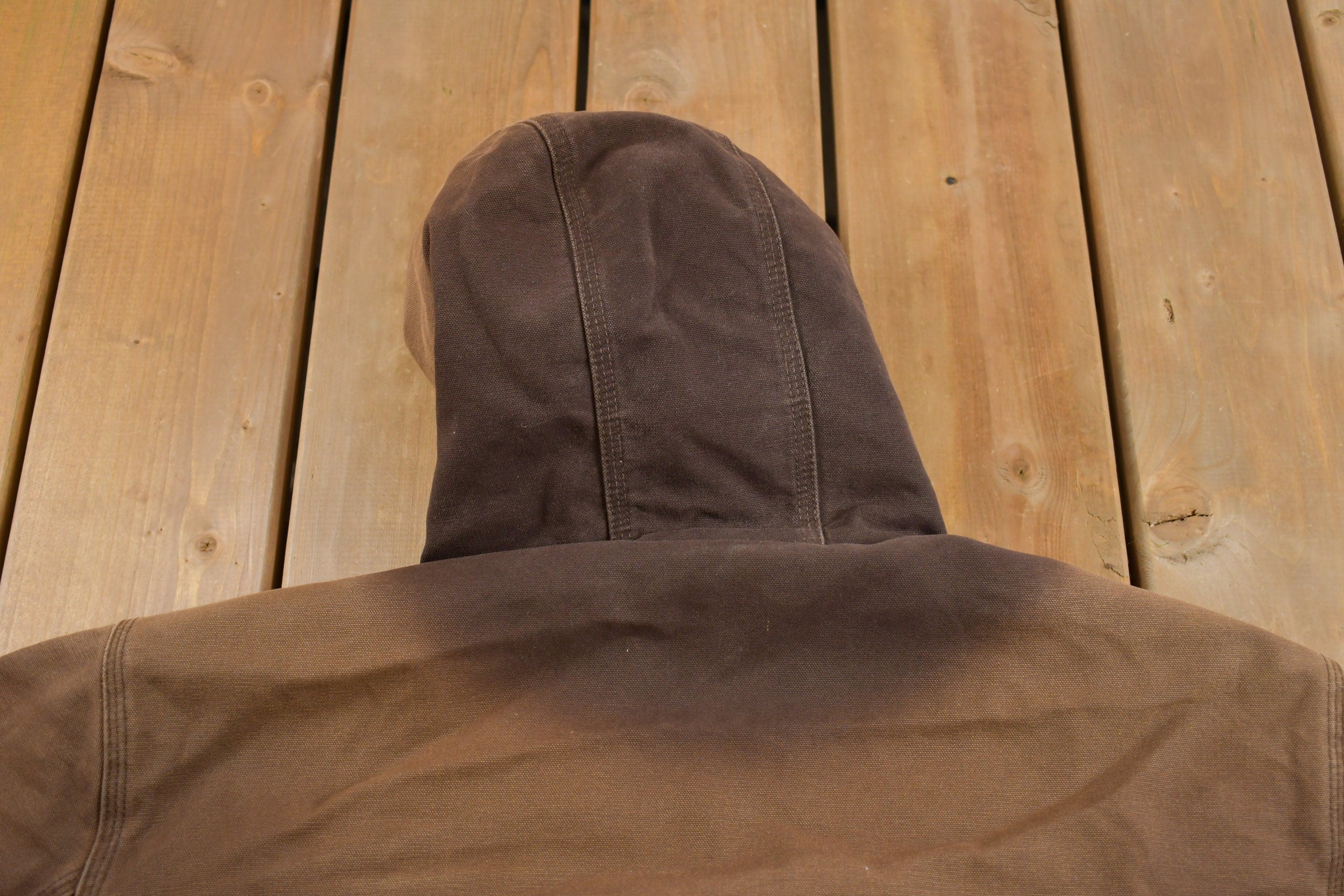 Vintage 1990s Carhartt Sun Faded Hooded Work Jacket