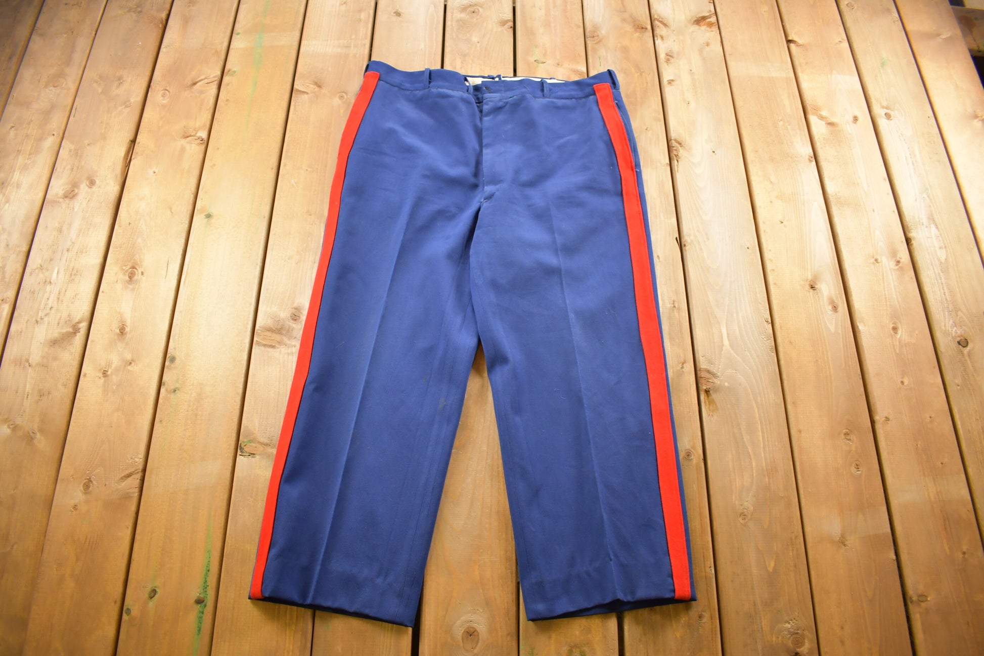 Vintage 1969 Man's Wool Gabardine Blue Type II Class 7 Military Pants Size 38 x 22