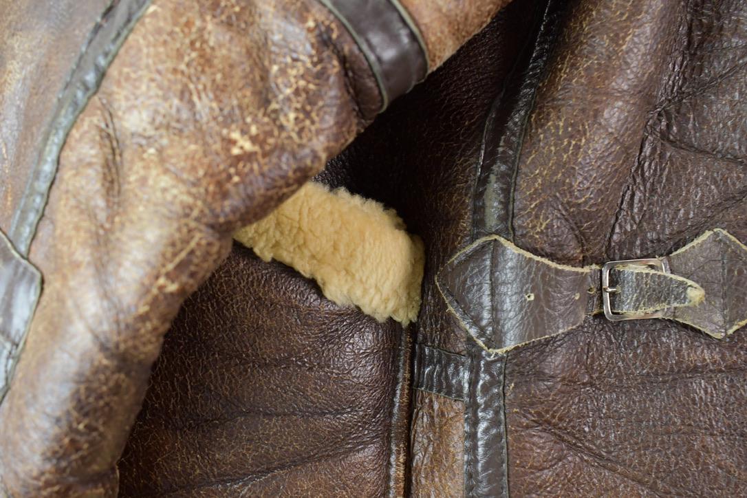 Vintage 1980s Douglas Authentic Shearling Bomber Aviation Jacket