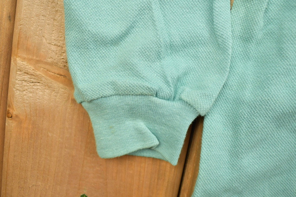 Vintage 1990s Hard Ware Turquoise Blank Heavy Quarter-button Sweatshirt