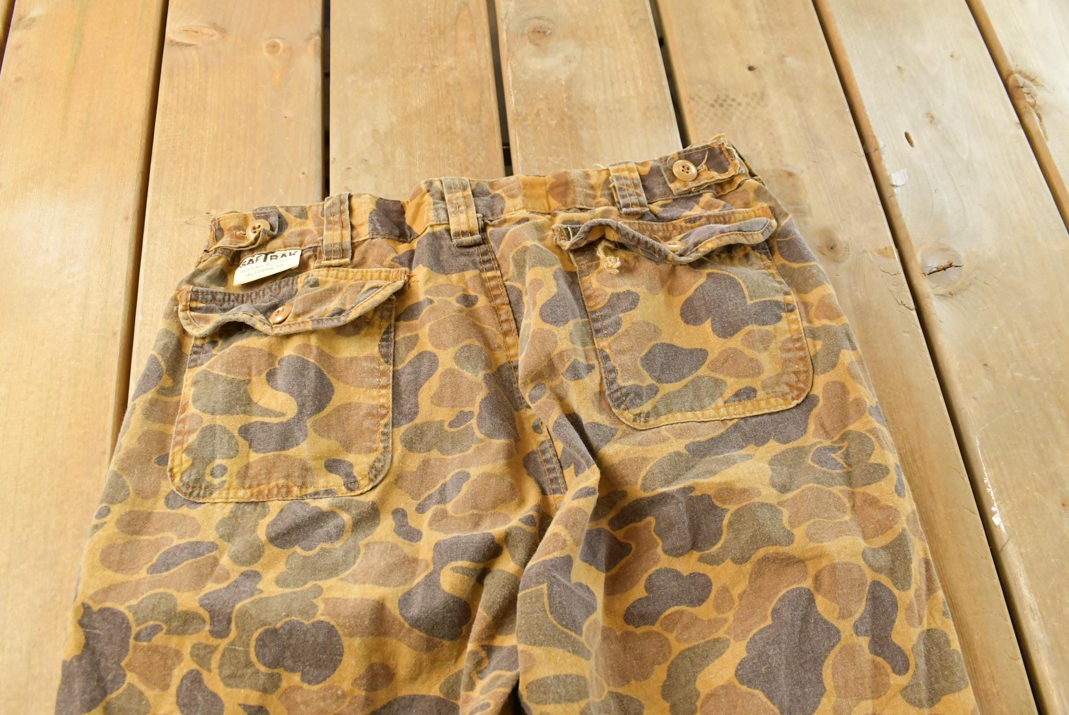 Vintage 1960s Saftbak Duck Camo Hunting Pants Men's 32 x 27