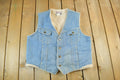 Vintage 1970s Lee Storm Rider Sherpa Lined Denim Vest Men's Large