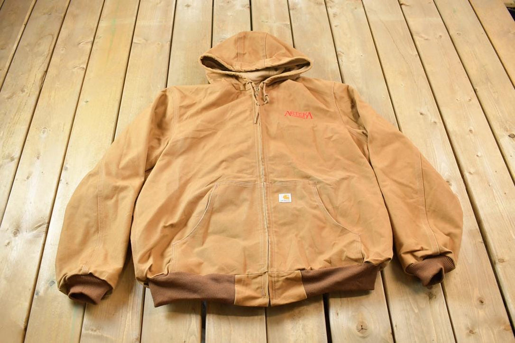 Vintage 1990s Distressed Carhartt Beige Active Jac Jacket  Size XLarge  Made In USA  Arteka Companies