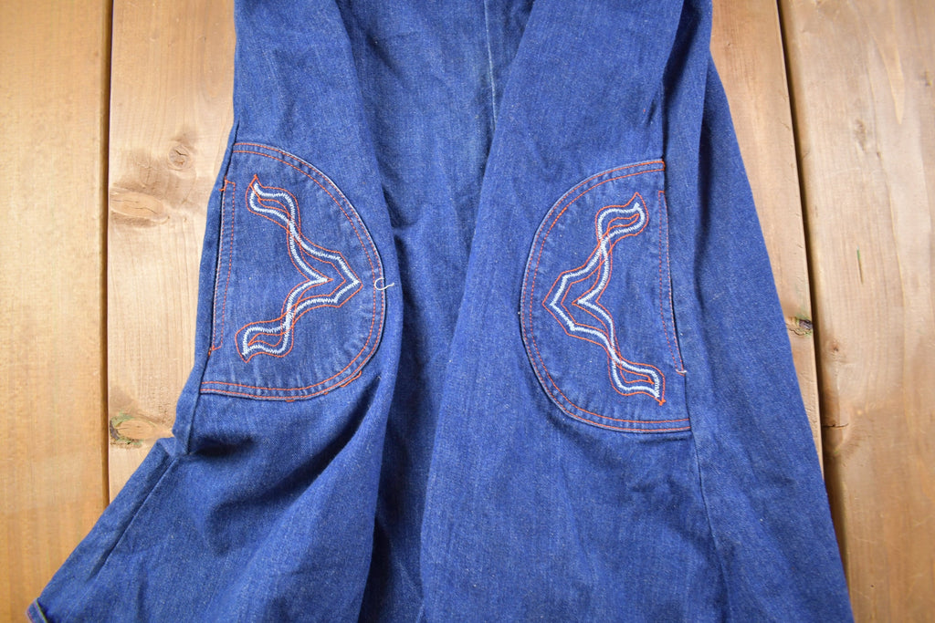 Vintage 1980s Joni Blair Embroidered Denim Dress Size 15