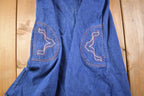 Vintage 1980s Joni Blair Embroidered Denim Dress Size 15