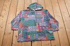 Vintage 1990s Basic Editions All Over Patchwork Patterned Hoodie