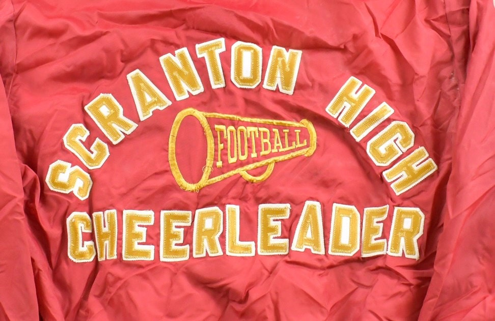 Vintage 1990s Holloway Scranton High Cheerleader Satin Hooded Jacket