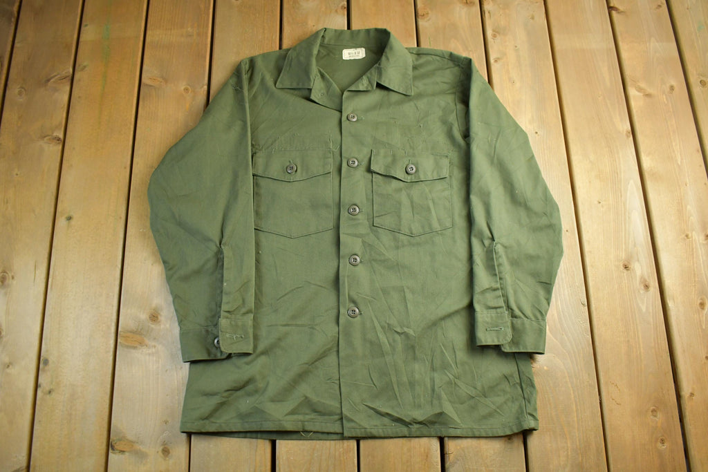 Vintage 1981 Military OG-107 Sateen Shirt Men's Large