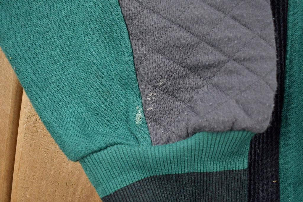 Vintage 1990s Denim Express Colour Block Quarter Button Sweatshirt