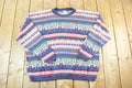 Vintage 1990s Cabin Creek Women's Knit Abstract Pattern Crewneck Sweater Womens XXL