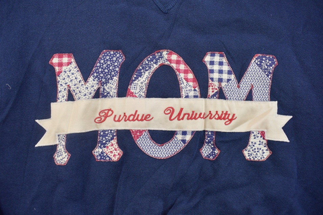 Vintage 1990s Purdue University Mom Spell Out Crewneck