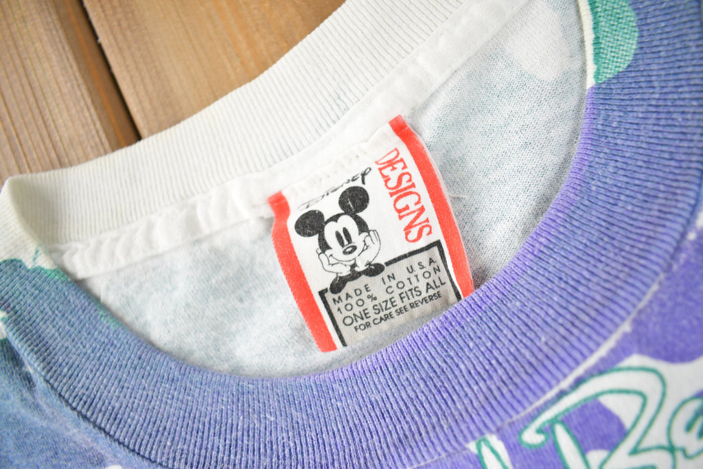 Vintage 1990s Disney's Blizzard Beach All over Print Graphic Disney Designs T-Shirt Made In USA