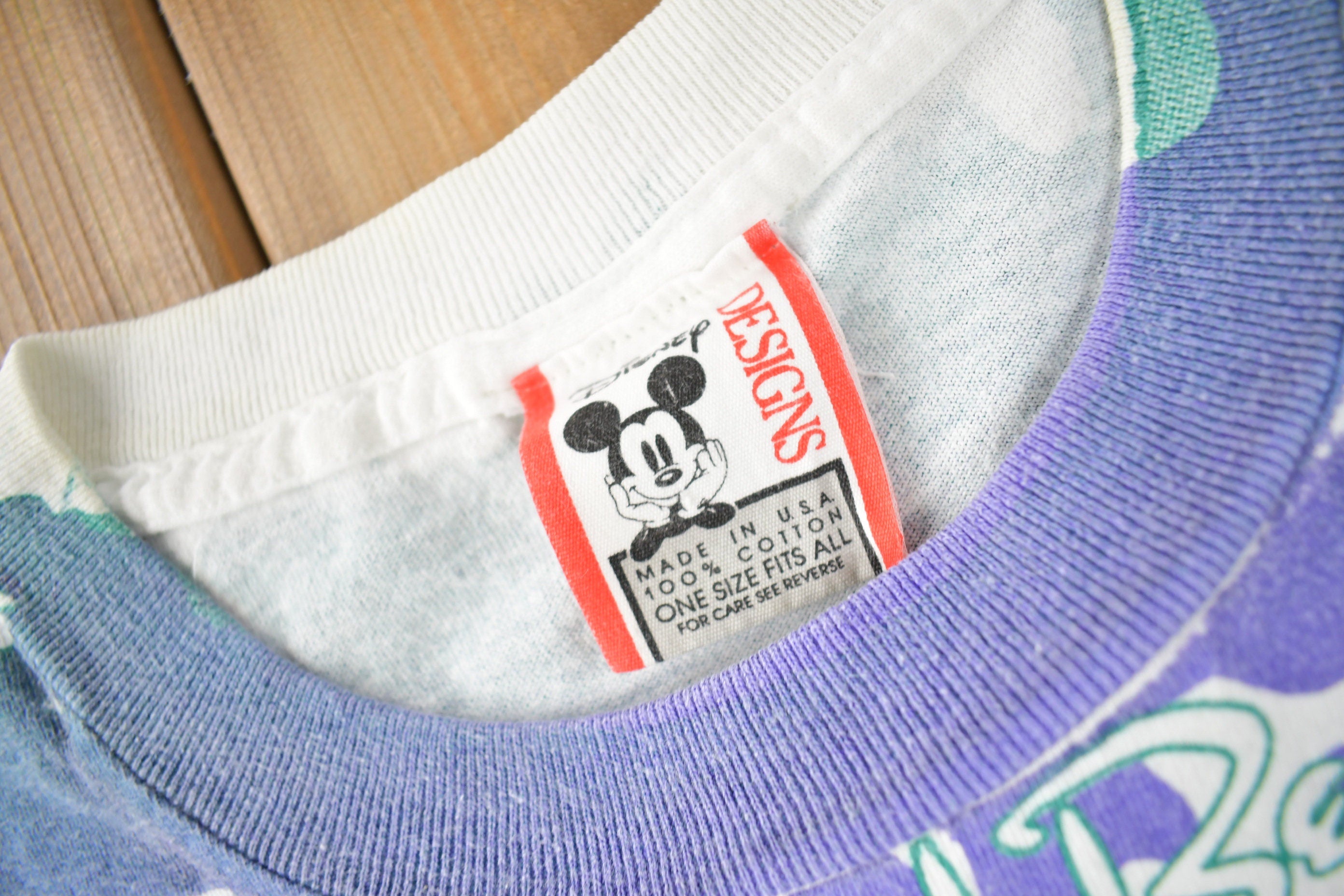Vintage 1990s Disney's Blizzard Beach All over Print Graphic Disney Designs T-Shirt Made In USA