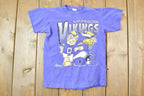 Vintage 1990s Youth Minnesota Vikings Flintstones NFL Graphic T-Shirt