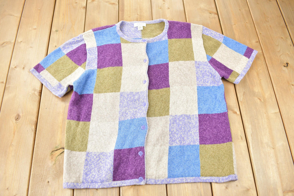 Vintage 1990s Christopher & Banks Patchwork Knit Sweater