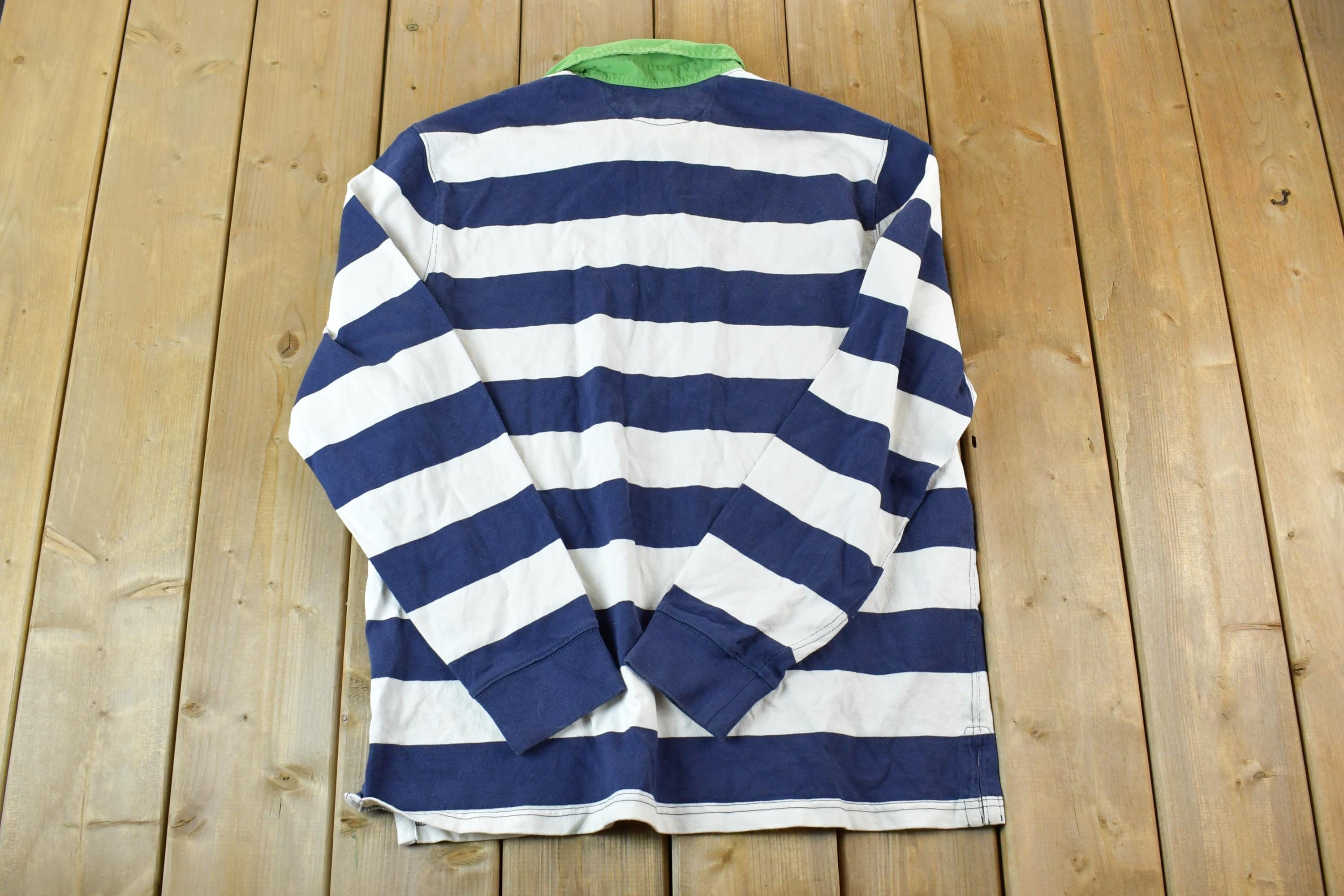 Vintage 1990s Polo By Ralph Lauren Quarter Button Up Long Sleeve Rugby Style Shirt