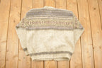Vintage 1990s Woolrich Abstract Wool Knit Cardigan Sweater Women's L