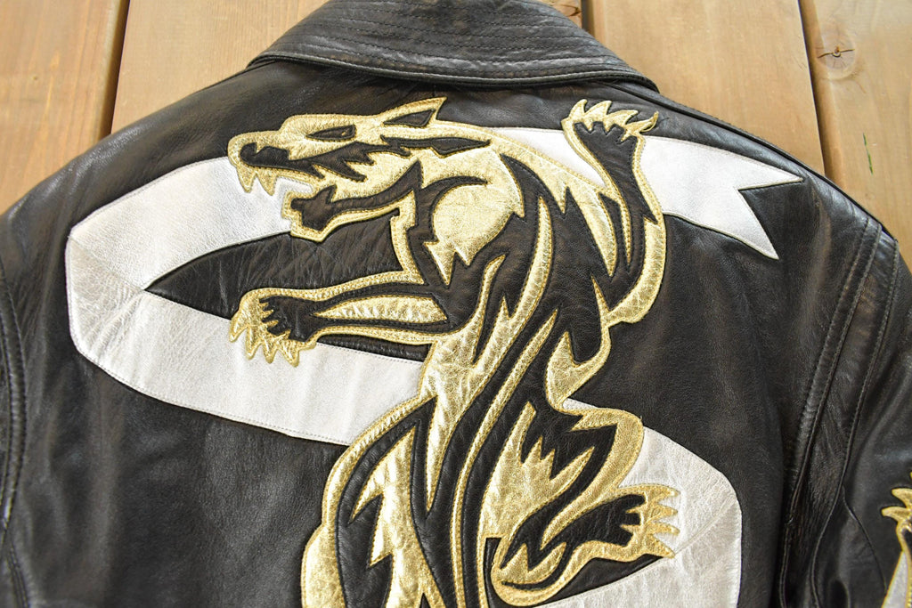 Vintage 1980s Michael Hoban North Beach Motorcycle Leather Jacket Women's XS-S