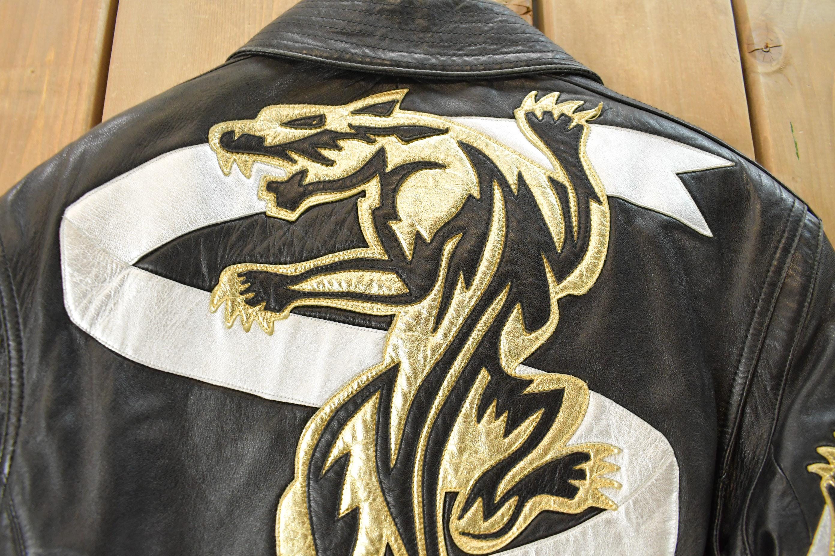 Vintage 1980s Michael Hoban North Beach Motorcycle Leather Jacket Women's XS-S