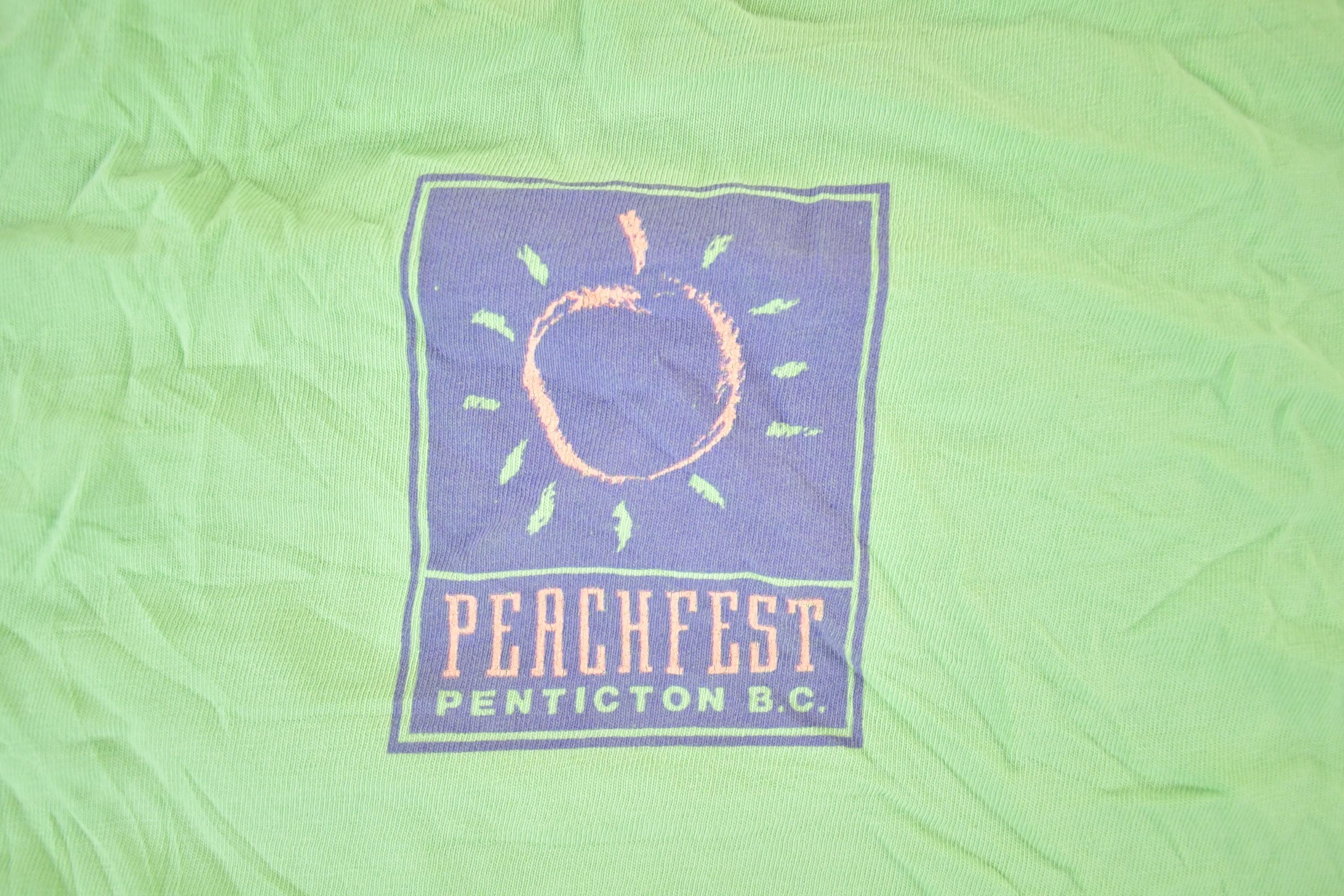 Vintage 1990s Peach fest Penticton B.C Souvenir Single Stitch Graphic Print T-Shirt Made In USA