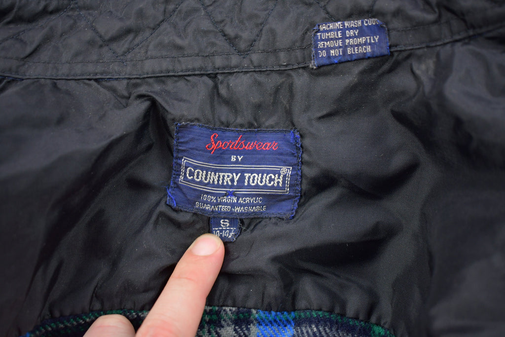 Vintage 1990s Blue And Green Plaid Flannel Button Up Shirt