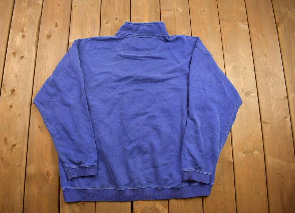 Vintage 1990s Eddie Bauer Ebtek Quarter Zip Sweatshirt  90s Quarter Zip  Streetwear  Embroidered