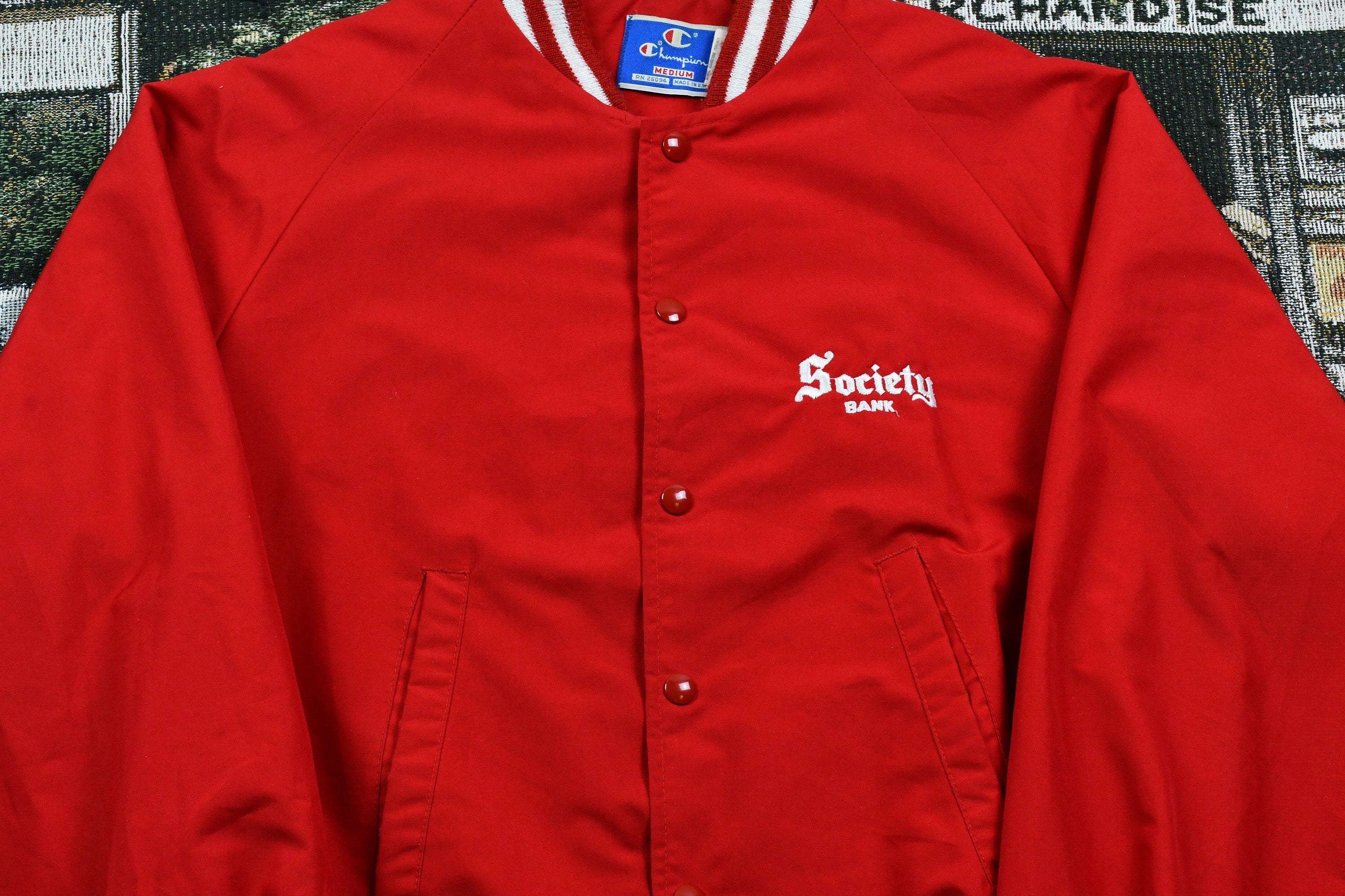 Vintage 1990s Champion Sportswear Satin Snap Button Bomber