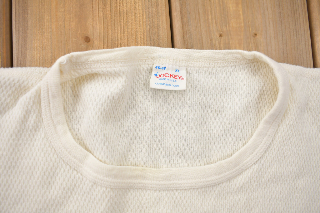 Vintage 1980s Jockey Thermal Underwear Waffle Knit Thermal Crewneck