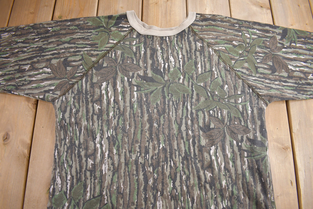 Vintage 1980s Real Tree Bark Camo Crewneck Sweatshirt