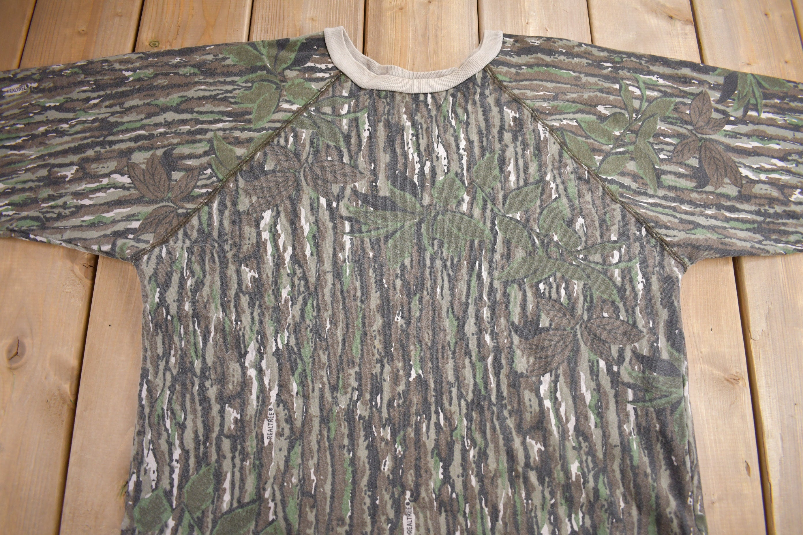 Vintage 1980s Real Tree Bark Camo Crewneck Sweatshirt