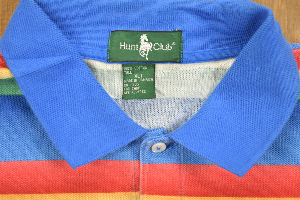 Vintage 1990s Hunt Club Striped Polo Shirt