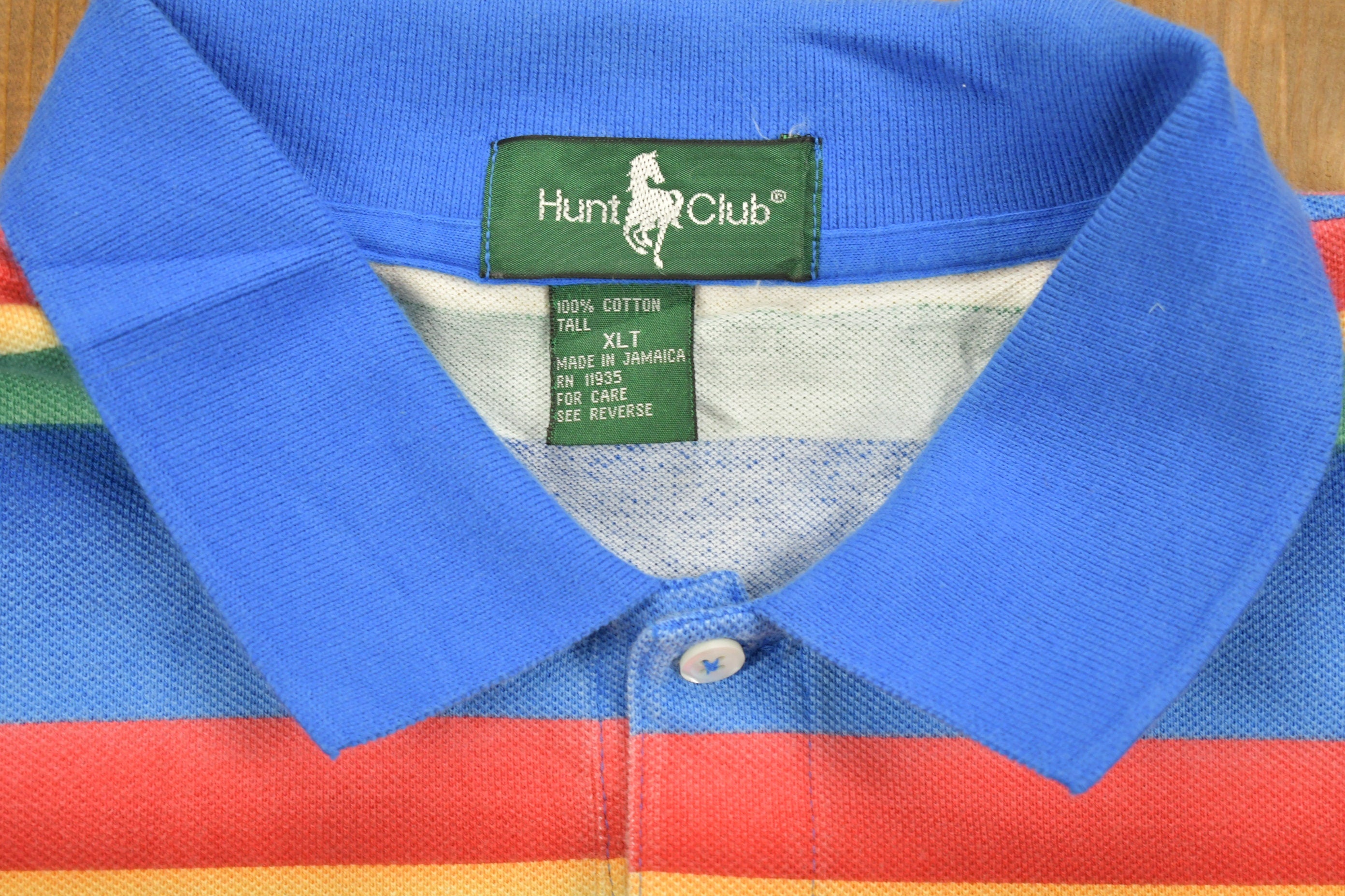 Vintage 1990s Hunt Club Striped Polo Shirt