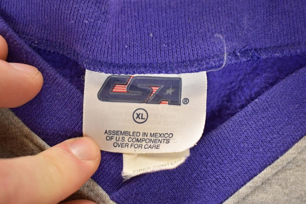 Vintage 1990s Minnesota Vikings Embroidered NFL Crewneck Sweatshirt Men's Large
