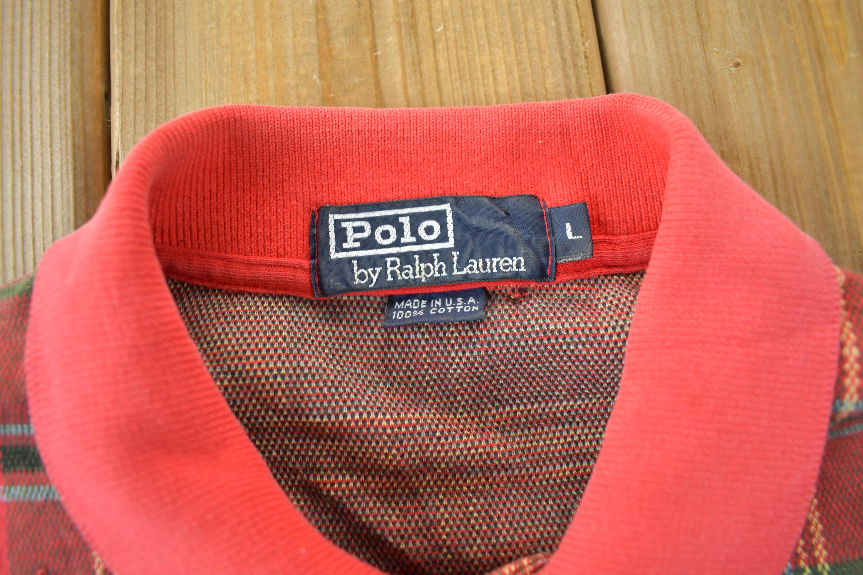 Vintage 1990s Polo By Ralph Lauren Plaid Golf Shirt