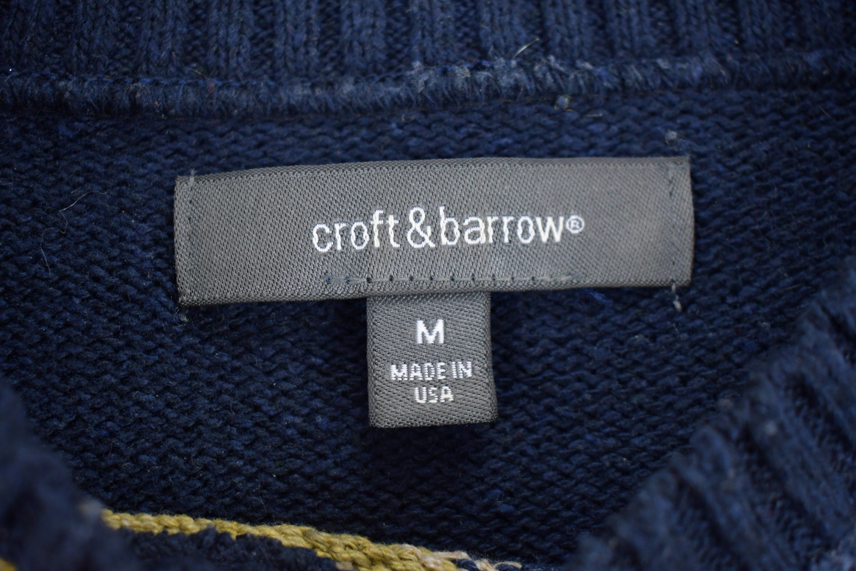Vintage 1990s Croft & Barrow Knitted Argyle Crewneck Sweater