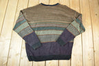 Vintage 1990s Dockers Knit Abstract Pattern Crewneck Sweater Made In 90s Crewneck