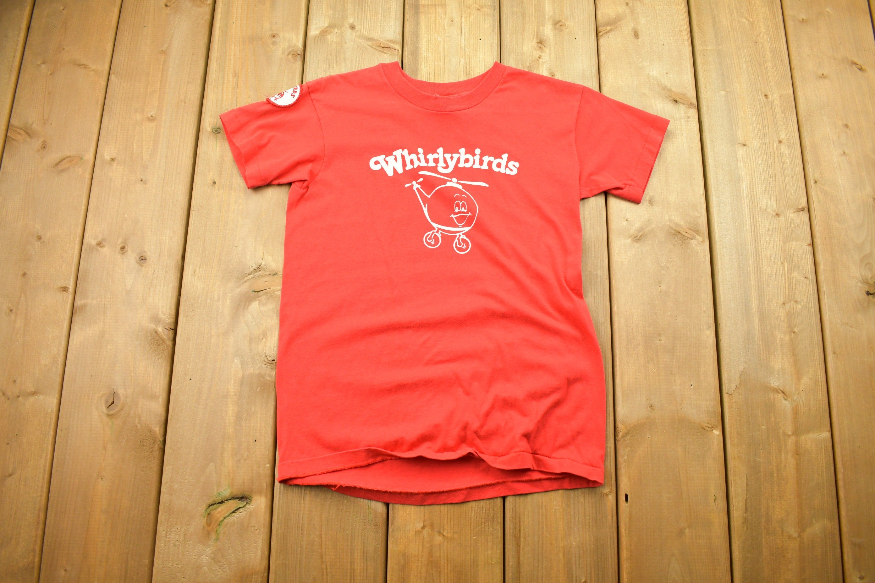 Vintage 1980s Whirlybirds Helicopter T-Shirt