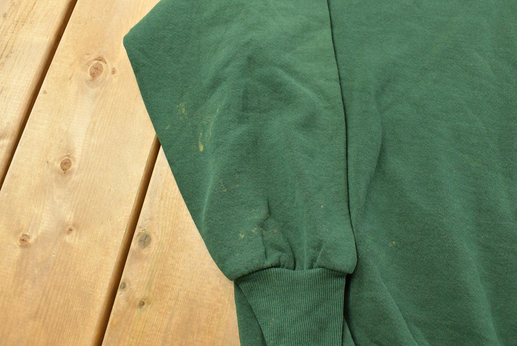 Vintage 1990s Jerzees Blank Green Crewneck Sweatshirt Men's XL / Made In USA / Essential / Streetwear / 90s Blank / Vintage Blanks