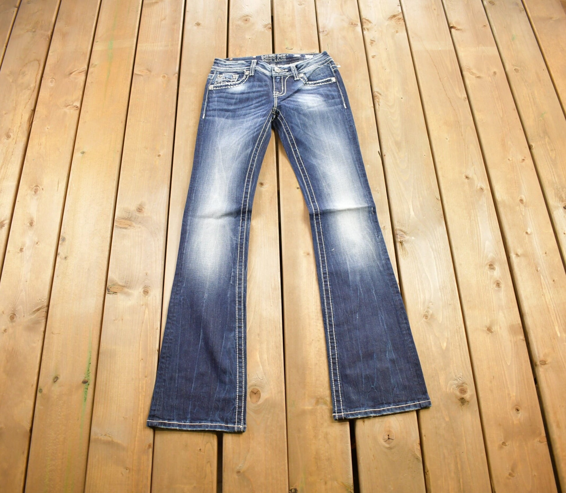 Vintage Y2K Miss Me Bedazzled Low Rise Jeans Size 26x33