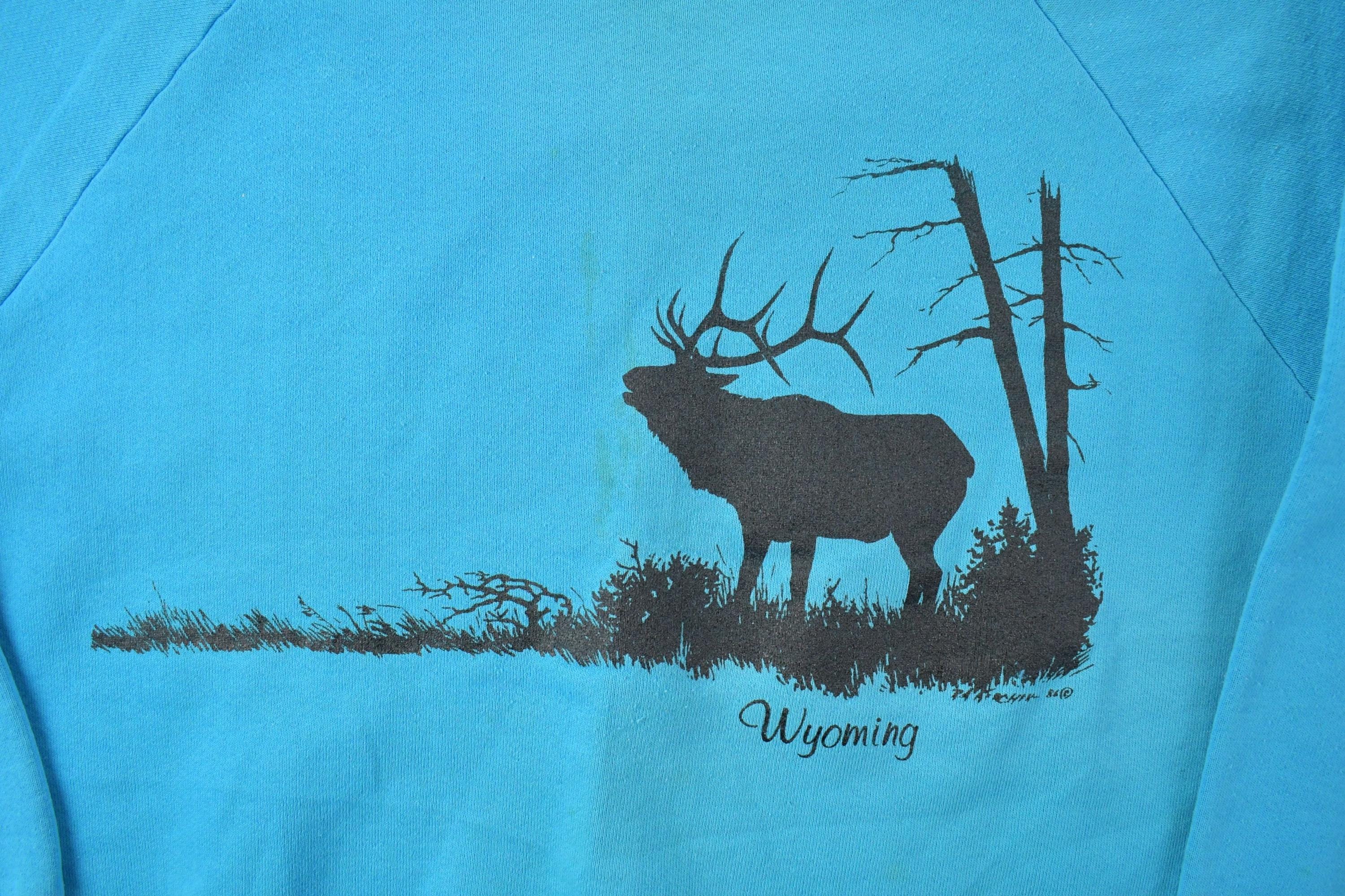 Vintage 1990s Wyoming Howling Moose Crewneck Sweatshirt