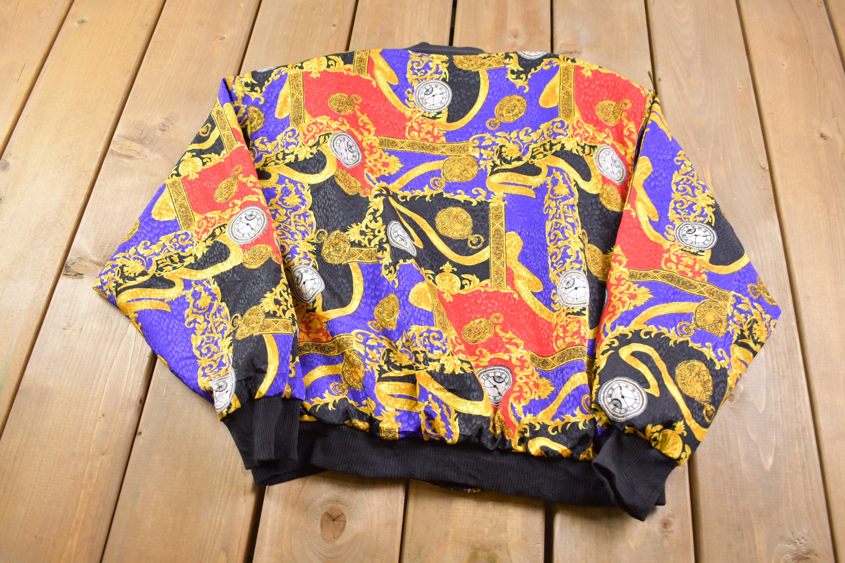 Vintage 1990s All Over Print Notations Windbreaker